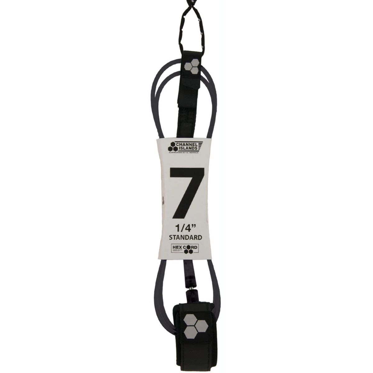 Leash Para Tabla De Surf 2,1M HEX CORD Negro CHANNEL ISLANDS